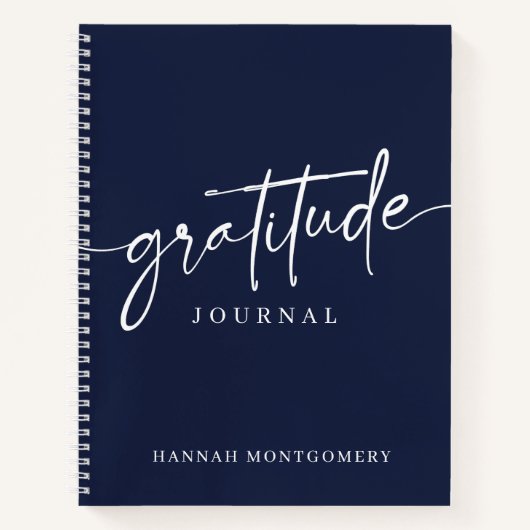 Calligraphy Script Modern Gratitude Journal Notizblock (Vorderseite)
