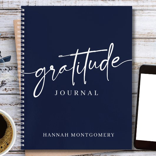 Calligraphy Script Modern Gratitude Journal Notizblock