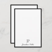 Calligraphy Script Monogram Elegant Template Mitteilungskarte (Vorne/Hinten)