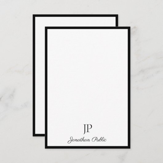 Calligraphy Script Monogram Elegant Template Mitteilungskarte (Vorne/Hinten)