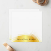 Calligraphy Script Monogram Elegante Imitate Gold Mitteilungskarte (Vorderseite/Rückseite Beispiel)