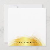 Calligraphy Script Monogram Elegante Imitate Gold Mitteilungskarte (Vorderseite)