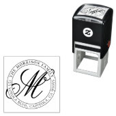 Calligraphy Script Monogram Familienname Permastempel (Beispiel)