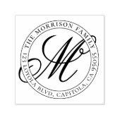 Calligraphy Script Monogram Familienname Permastempel (Design)
