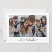 Calligraphy Script Multi Foto Wedding Dankeskarte (Vorderseite)