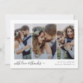 Calligraphy Script Multi Foto Wedding Dankeskarte (Vorderseite)