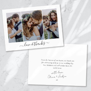 Calligraphy Script Multi Foto Wedding Dankeskarte