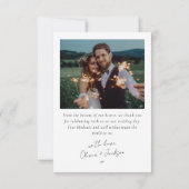 Calligraphy Script Multi Foto Wedding Dankeskarte (Rückseite)