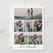 Calligraphy Script Multi Foto Wedding Dankeskarte (Vorderseite)