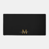 Calligraphy Script Name Monogram Chic Minimalist Schreibtischunterlage (Vorderseite)