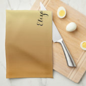 Calligraphy Script Name Stylish Black And Gold Geschirrtuch (Viertel Falte)