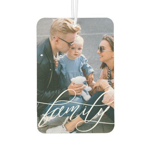 Calligraphy Script Overlay Family-Fotos Autolufterfrischer (Rückseite)