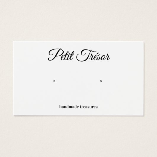 Calligraphy Script Plain White Earring Display (Vorderseite)