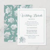 Calligraphy Script Sage Green Floral Wedding Begleitkarte (Vorne/Hinten)