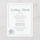 Calligraphy Script Sage Green Floral Wedding Begleitkarte (Vorderseite)
