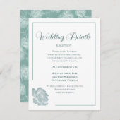 Calligraphy Script Sage Green Floral Wedding Begleitkarte (Vorne/Hinten)