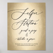 Calligraphy Script Selfie Station Wedding Sign Poster (Vorne)