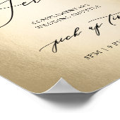 Calligraphy Script Shuttle Service Wedding Sign Poster (Ecke)