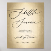 Calligraphy Script Shuttle Service Wedding Sign Poster (Vorne)