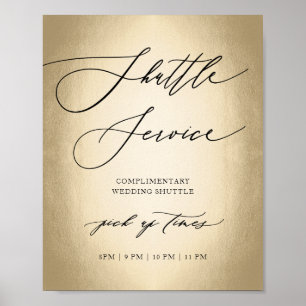Calligraphy Script Shuttle Service Wedding Sign Poster