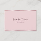 Calligraphy Script Template Rose Gold Elegant Visitenkarte (Vorderseite)