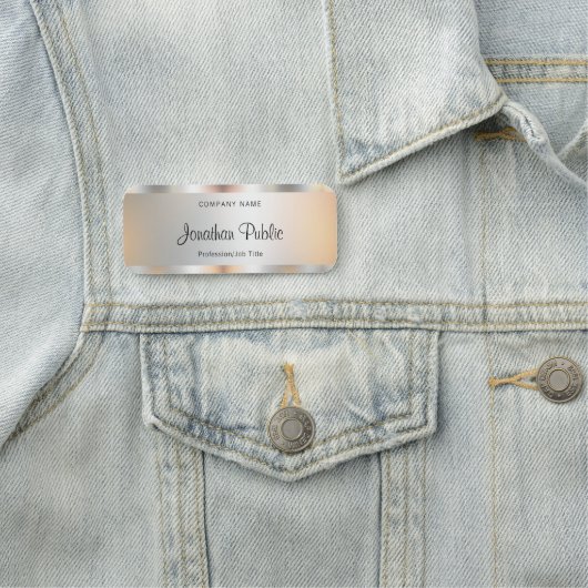 Calligraphy Script Text Silver Template Elegant Namensschild (Beispiel)