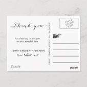 Calligraphy Script Wedding Foto DANK Postkarte (Rückseite)