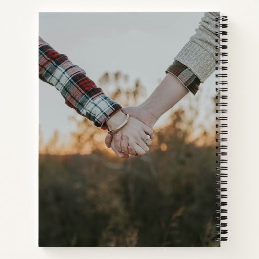 Calligraphy Script Wedding Foto Gästebuch Notizblock (Rückseite)