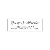 Calligraphy Script Wedding Rücksendeadresse Modern Permastempel (Design)
