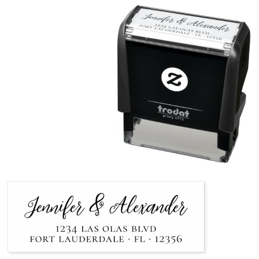 Calligraphy Script Wedding Rücksendeadresse Modern Permastempel (Beispiel)