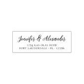 Calligraphy Script Wedding Rücksendeadresse Modern Permastempel (Design)