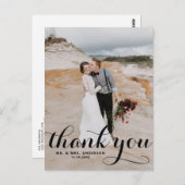 Calligraphy Script Wedding Vielen Dank Postcard Postkarte (Vorne/Hinten)