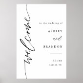 Calligraphy Script Wedding Zeremony Willkommen Poster (Vorne)