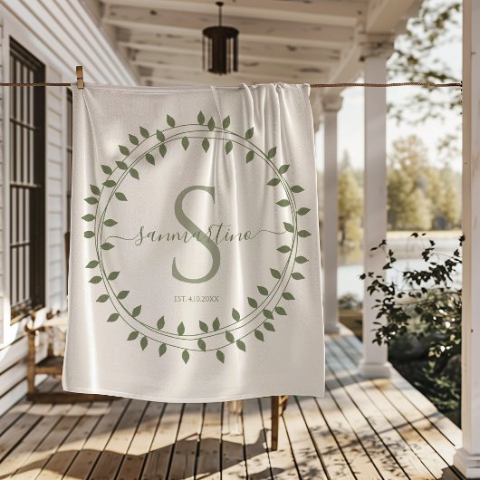 Calligraphy Script Wreath Monogram Sherpadecke