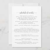 Calligraphy Silver Wedding Willkommensbrief (Rückseite)