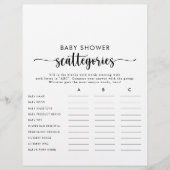 Calligraphy Simple Baby Shooting Scattegories Game (Vorderseite)