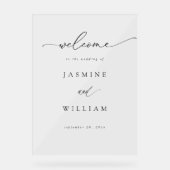 Calligraphy Simple Elegant Wedding Welcome - Black Acrylschild (Vorderseite)