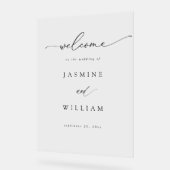 Calligraphy Simple Elegant Wedding Welcome - Black Acrylschild (Winkel)