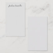 Calligraphy Simple Grey Professional Name Begleitkarte (Vorne/Hinten)