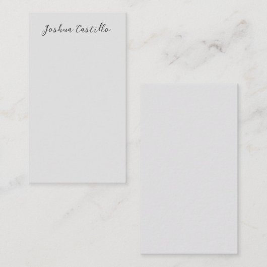Calligraphy Simple Grey Professional Name Begleitkarte (Vorne/Hinten)