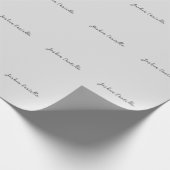 Calligraphy Simple Grey Professional Name Geschenkpapier (Ecke)