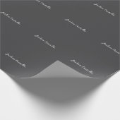 Calligraphy Simple Grey Professional Name Geschenkpapier (Ecke)