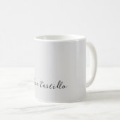 Calligraphy Simple Grey Professional Name Kaffeetasse (VorderseiteRechts)