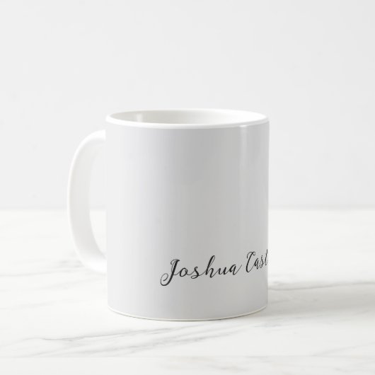 Calligraphy Simple Grey Professional Name Kaffeetasse (Vorderseite Links)