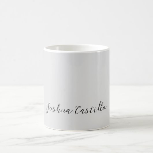 Calligraphy Simple Grey Professional Name Kaffeetasse (Mittel)