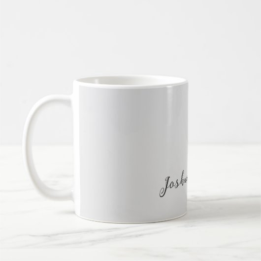Calligraphy Simple Grey Professional Name Kaffeetasse (Links)