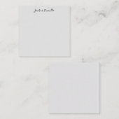 Calligraphy Simple Grey Professional Name Mitteilungskarte (Vorne/Hinten)