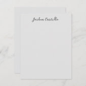 Calligraphy Simple Grey Professional Name Mitteilungskarte (Vorne/Hinten)