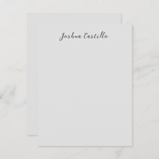 Calligraphy Simple Grey Professional Name Mitteilungskarte (Vorne/Hinten)