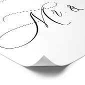 Calligraphy Simple Mr Mrs Signature Poster (Ecke)